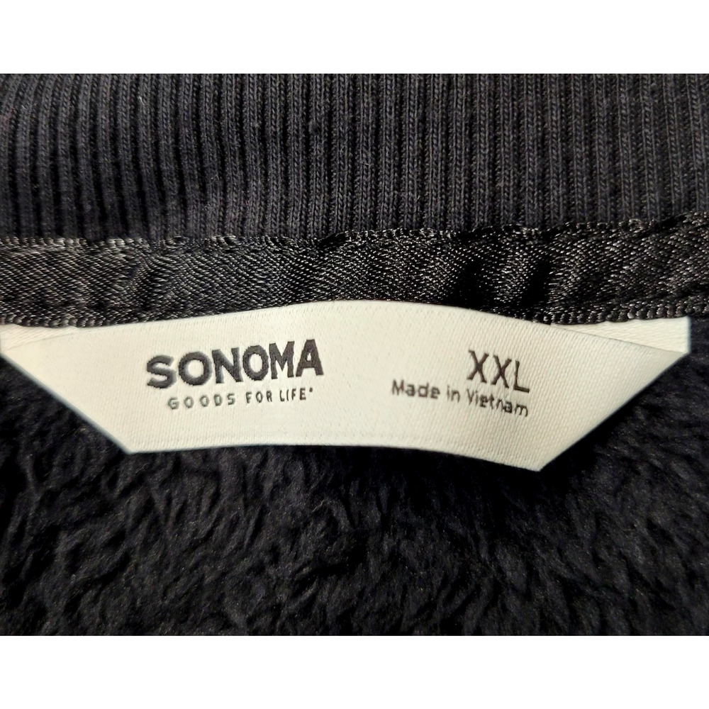 Sonoma Ivory Sherpa Cozy Soft Sweater Womens XXL Faux Fur Fleece Black New - Picture 5 of 12
